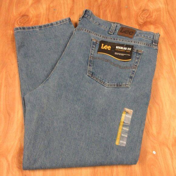 LEE Big & Tall Regular Fit Straight Leg Denim Jeans Mens Size 52x32 Cotton NWT - Picture 1 of 11